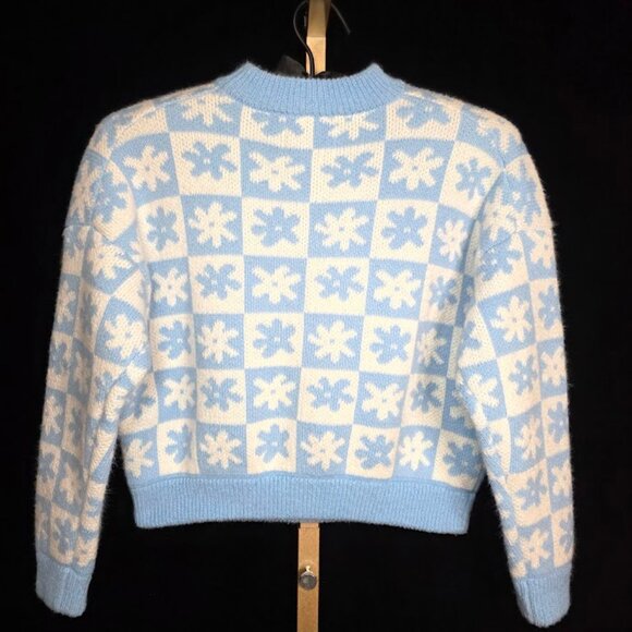 LISA SAYS GAH Emma Mock Neck Sweater in Blue Daisy XS/S - Picture 7 of 11